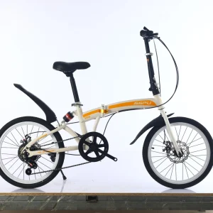 Lightweight Folding 20 Inch Adult Mountain Style Bike 7 Speed Bicycle with Mid Suspension Disc Brake Steel Fork