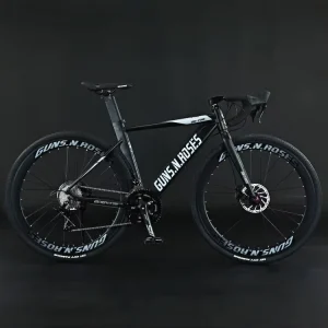 Lightweight Men’s Racing Bicycle 18 Speed Road Bike with Disc Brake and Drop Handlebars Aluminum Alloy Fork