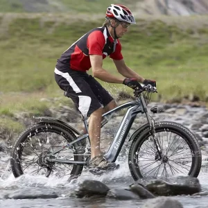 Long Range Electric Assist Bicycle 26 Inch Fat Tire Mountain E Bike with Shock Absorber for Urban Commuting