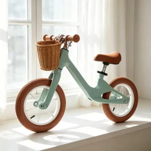 Magnesium Alloy Balance Bike 12 Inch Pneumatic Tire Leather Cover Saddle Kids Training Bicycle