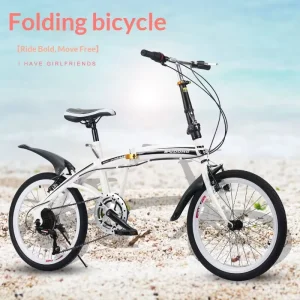 Male and Female City Commuting Bike Customized Logo 20 Inch Carbon Steel Frame Folding Bike