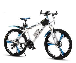 Men’s 24/26 Inch Integral Wheel Mountain Bike Cross Country High Carbon Steel Frame Double Disc Brake Ordinary Pedal