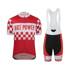 Men’s Cycling Jersey Set 3D Padded Bib Shorts with Zipper Pocket Short Sleeves Road Bike Sportswear OEM Supply