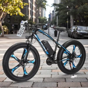 Men’s Electric Mountain Bikes Speeds Off-Road Single Bikes Integrated 48v Battery Rear Hub 60km for Adults