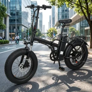 Men’s Foldable Brushless Lithium Battery Rear Hub Motor 48V 500W 13.4Ah 7-Speed Fat Tire Pedal Assist Steel Disc Brakes E-Bike