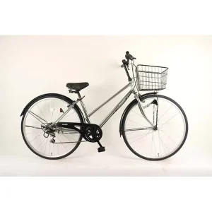 Men’s High Carbon Steel 27.5 Inch Classic City Bike With Basket Aluminum Alloy Rim Material 6 Speed Fork Suspension