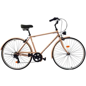 Men’s Retro 700C Road Bike Lightweight 7 Speed Rear Grocery Cart Steel Fork for City Commuting & Leisure