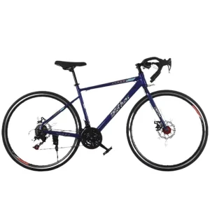 Men’s Road Cycling Mountain Bike Curved Handlebars 28-Inch Disc Brake 21 Speed Aluminum Alloy Ultra-light Racing Bike Fork