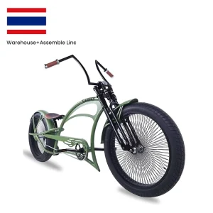 Mens Stretch Beach Cruiser Bike Single Speed Dual Spring Classical Fork Alloy Rims Cruiser Bicycle