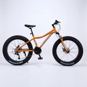 Men’s Women’s 24/26-inch Snow Thick Fat Tire Mountain Bike Front Suspension Carbon Steel Frame Comfortable Dual Disc Brakes
