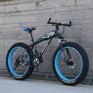 Men’s & Women’s 26/24 Inch Hybrid Outdoor Road Bike Double Disc Brake Variable Speed Big Wheel for Snowmobile ATV Biking