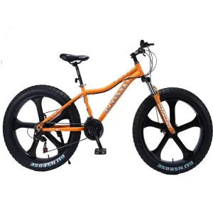 Men’s Women’s 26 Inch Snow Thick Fat Tire Mountain Bike 21 Speed Disc Brake Steel Frame Fork Suspension Viper Model Off road