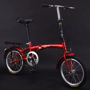 Mini 16 Inch Iron Frame Folding Bicycle with Micro Brake Lightweight Bike for Men Women Adults Students Commuting