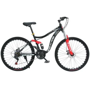 Mountain Bike Double Shock Absorbing Disc Brakes Variable Speed Bike Adult Men’s Women’s Soft Tail Urban Off-Road 26 Inch