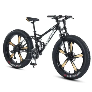 Mountain Bike Dual Disc Brake High Carbon Steel Frame Cross-Country Beach Snow Men’s Women’s Youth Soft-Tail Shock Absorbing 4.0