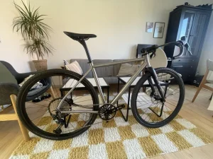 NH Model NH-64 Grade 9 Titanium 700C Road Bike Frameset Thru Axle Full Inner Cable Routing Hand Brush Surface T47 Threaded