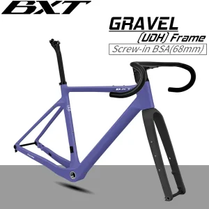 New Gravel Frame Carbon 700C*45C 58cm Big Size With Full Hidden Cable Routing OEM Aero Gravel Bicycle Frame Set