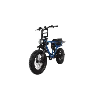 New Vintage Retro Moped 52V 1000W Dual Motor Dual Battery Fatboys Long Seat 50KM H Fat Tire Electric Bike Bicycle E Bike