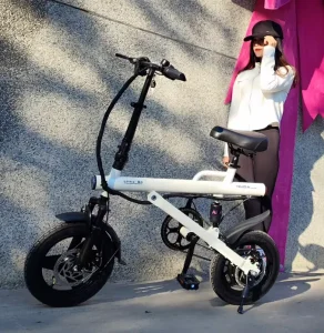 New Xiaobai Electric Baicycle Fat Tire Mountain Folding Bike 14 Inch High Power Alternative Lithium Battery