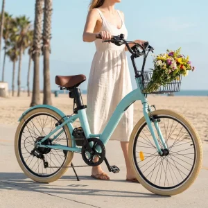 ODM OEM 24 Inch 36V 250W Step Thru Ebike Women Electric Beach Cruiser Electric Bicycle E Bike