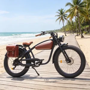 Factory Direct Vintage Beach Electric Bicycle, OEM Supported, Customizable Colors, Suitable for Bulk Orders