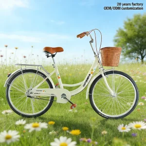 OEM Factory in Stock Customized Lady Utility Urban Bike 26 Inch Bicicleta Vintage TIG Welding Carbon Steel V Brake for Women