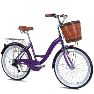 OEM ODM Cruiser City Bike Manufacturer 26 24″ Aluminum Alloy 1 7 Speed Lady Coffee Bicycle Custom Groupset Design Logo Accepted