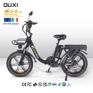 OUXI Aluminum Alloy Frame Electric Fat Tire Bike 250W Motor 15AH 7 Speed With Color LCD Display Adult E-Bike