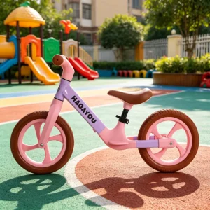PP High Carbon Steel Kids Balance Bike No Pedal 12inch Tires Leather Cover Saddle For Boys Girls 2 7 Years
