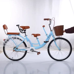 Parent-Child Adult Folding Bicycle with Child Seat Women’s Commuter Bike for 2 to 4 Years