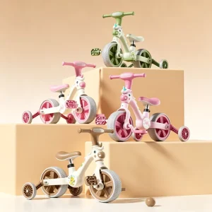 Portable 12 Inch Children’s Bike with Training Wheels Durable PP Frame Kids Bicycle 30kg Loading for 2-8 Years Old
