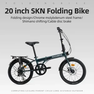Portable 20 inch Adult Folding Bike Commuter 7 Speed Disc Brakes for Students Men & Women