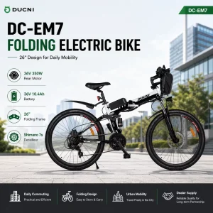 Portable 26 Inch Folding Electric Bike Compact 36V Commuter Ebike