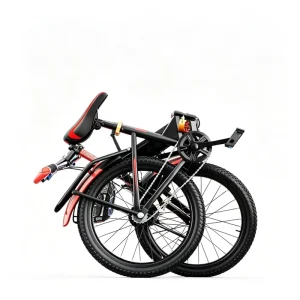 Portable Folding Mountain Bike for Kids and Adults 18” 20” 22” with OEM Steel Frame No Suspension Double V Brake Rear Seat