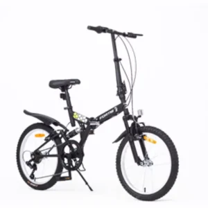 Portable Lightweight 20 Inch 6 Speed Aluminum Alloy Folding Bike with Aluminum Fork V Brake Brake Line 100kg Load Capacity