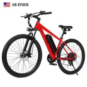 Qlife Racer 350w 26 Inch Men’s Red Electric Mountain MTB Pedal Bike for Adults