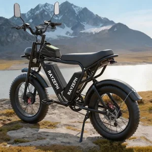 RAYZEPH Q20 Pro 52V 40Ah Fat Tire Dual Motor Battery Electric Bicycle Electric Hybrid Mountain Dirt E Bike for Adults