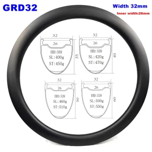 RD3250 Carbon Rims 32mm Width 50mm Depth Bicycle Carbon Wheels Road Bicycle Rims Gravel CX