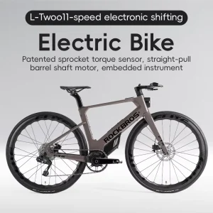 ROCKBROS Urban Commuter Men and Women’s Carbon Fiber Electric Bicycle E Bike Electric Power Variable Speed Road Bike