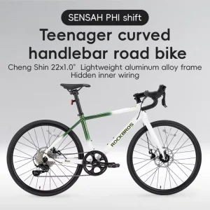 ROCKBROS Youth Bicycle Road Bike Students Bend the Child 22 Inch Aluminum Alloy Disc Brake Variable Speed Bike