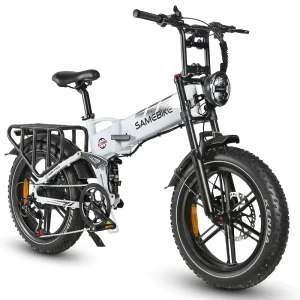 RS A02 250W 20 Inch 25km/h 48V 17Ah Integrated Battery Folding Mountain Fat Tire Electric Bicycle with Suspension