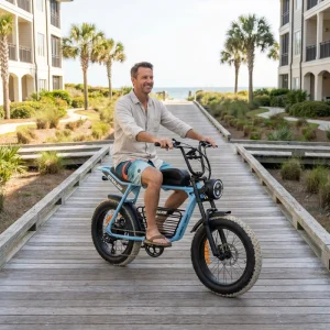 Retro Fat Tire Bicicleta Electrica with Hydraulic Disc Brakes Rental Fleet Cruiser for Beach Hotel Guest Rides