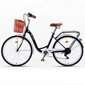 Retro Woman City Bike Vintage Beach Cruiser Bicycle with Disc Brake Single Speed