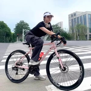 Road Bike 40MM Rim Racing Bike Drop Handlebar 24-Speed Casual Men’s Women’s Student Disc Brake Bike