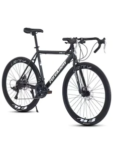 Road Bike Teenagers Lightweight Ultra-light Men’s Adult Style Bent Handlebar Racing Bike Women’s Dual Disc Brake Foldable