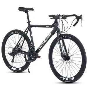 Road Bike Teenagers Lightweight Ultra light Men’s Adult Style Bent Handlebar Racing Women’s High Carbon Steel Frame Dual Disc