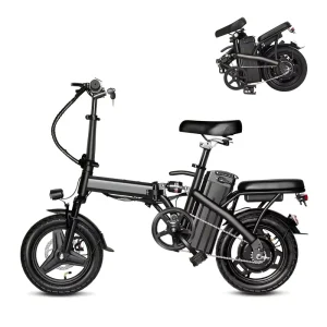Rts Mini Folding Electric Bicycle 500W 48V 14 Inch Electric City Bike Foldable Electric Bike Adult Battery Power Scooter