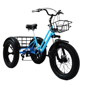 Russian 20 “fat Tyre Big Wheel Snow Adult Pedal Tricycle 3 Wheel Bicycle Adult Fat Tire Tricycle Off-road Tricycle Cycle
