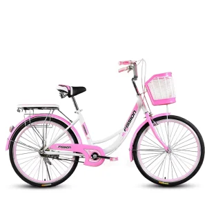 SHC07 Women’s Vintage Dutch Bike 26 Inch Steel Frame 7 Speed V Brake Full Shockproof Aluminum Alloy Rims 120kg Load