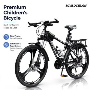 Safe Durable Kids Bicycle 24 26 Inch Children’s Bike with Training Wheels and Basket for Toddlers Boys Girls Outdoor Sporting